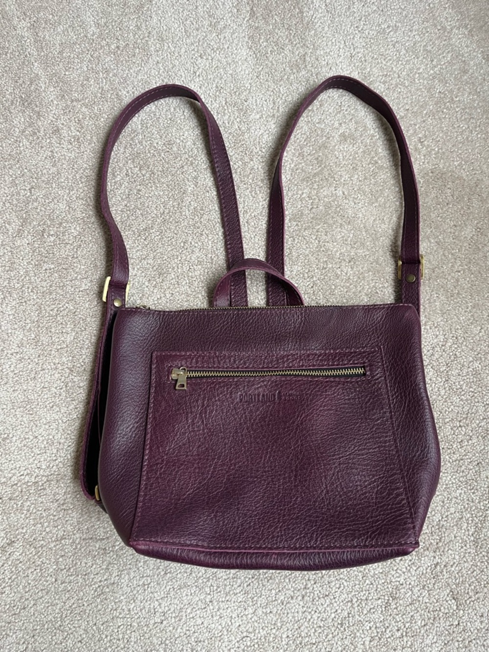 Portland Leather Goods Plum Small Tote Backpack